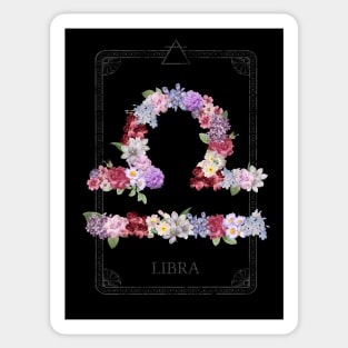 Floral Zodiac Sign: Libra Sticker